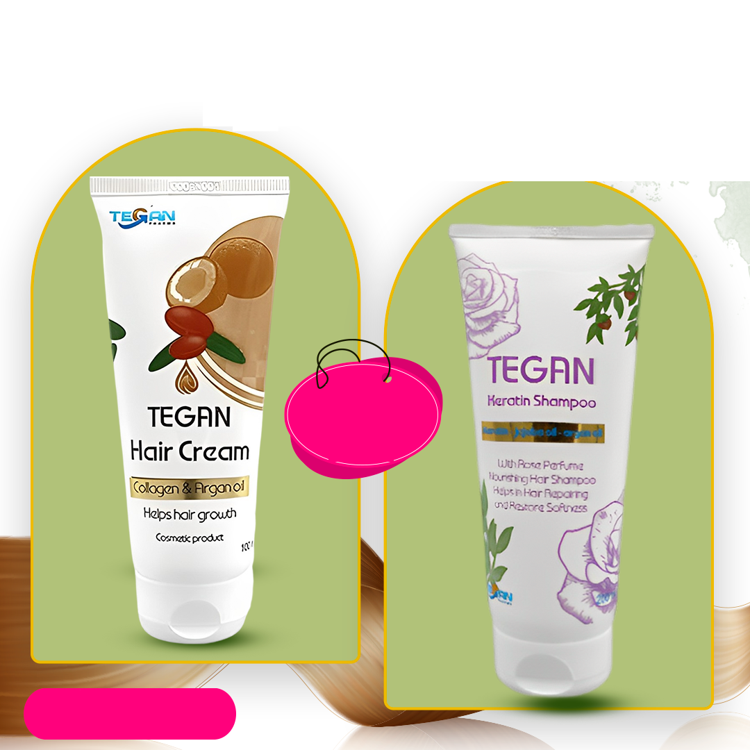 Tegan Hair Cream+Tegan Keratin shampoo